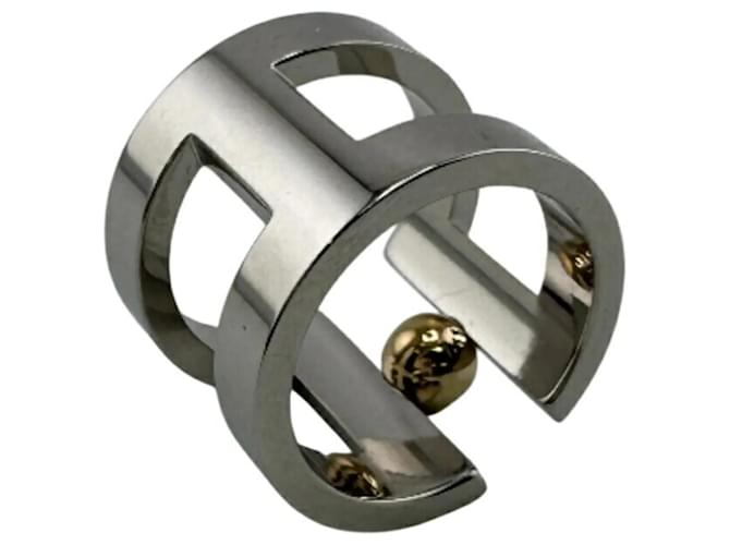 H Perle Schalring von Hermès Silber Golden - Ansicht 8