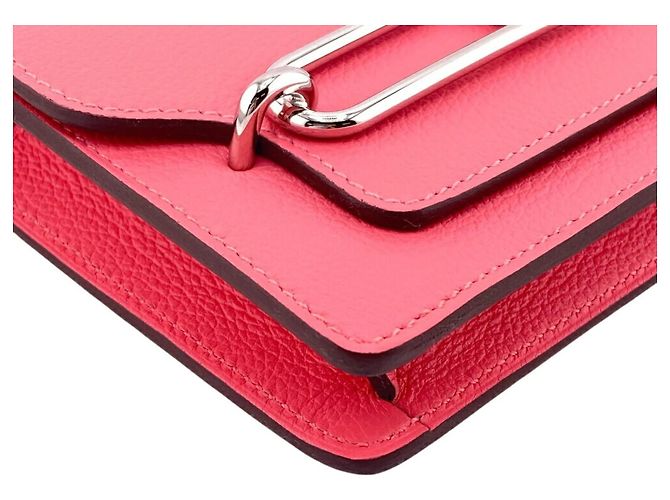 Billetera bifold de cuero Lauris de Hermès en rosa - vista 4