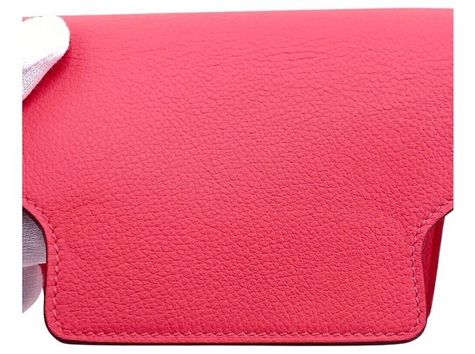 Billetera bifold de cuero Lauris de Hermès en rosa - vista 5