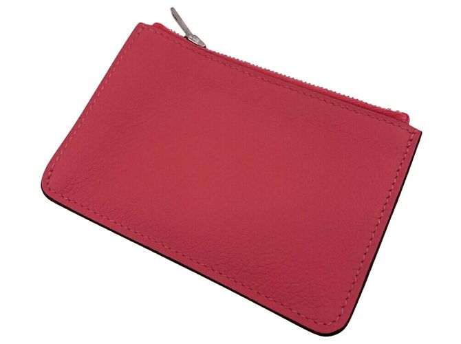 Billetera bifold de cuero Lauris de Hermès en rosa - vista 7