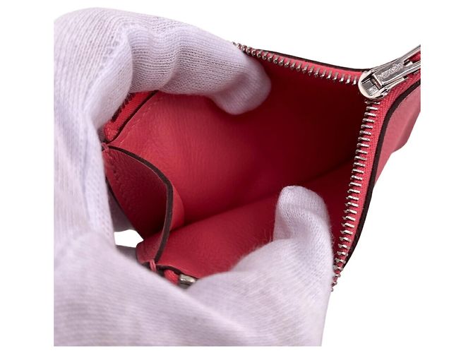 Billetera bifold de cuero Lauris de Hermès en rosa - vista 8