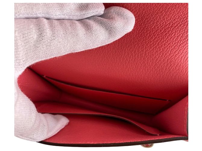 Billetera bifold de cuero Lauris de Hermès en rosa - vista 9