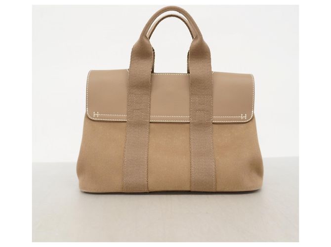 Borsa Hermès Valparaiso PM Toile Chevron Taupe - vista 12