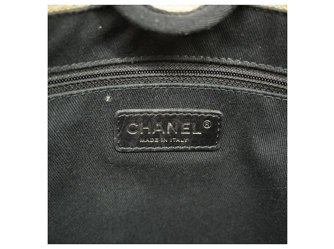 Chanel Deauville Canvas Kettentasche Schwarz Weiß Beige - Ansicht 5