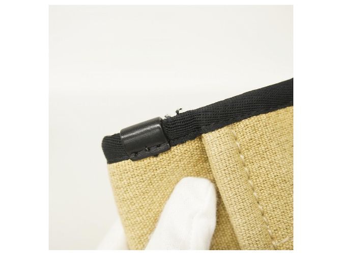 Chanel Deauville Canvas Kettentasche Schwarz Weiß Beige - Ansicht 8