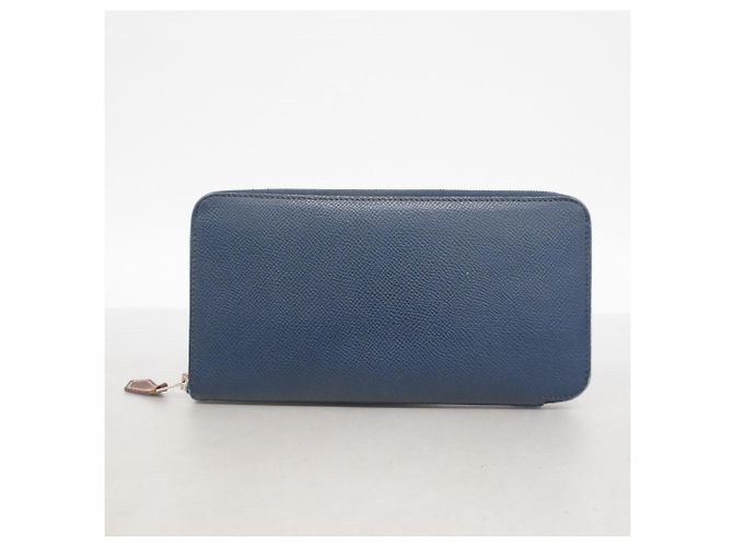 Hermès Azap Lang Wallet aus blauer Epsom-Leder - Ansicht 12