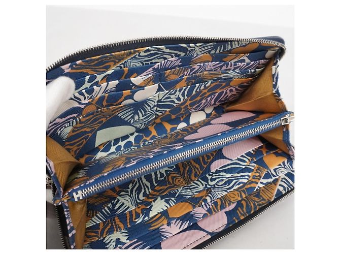 Hermès Azap Lang Wallet aus blauer Epsom-Leder - Ansicht 3