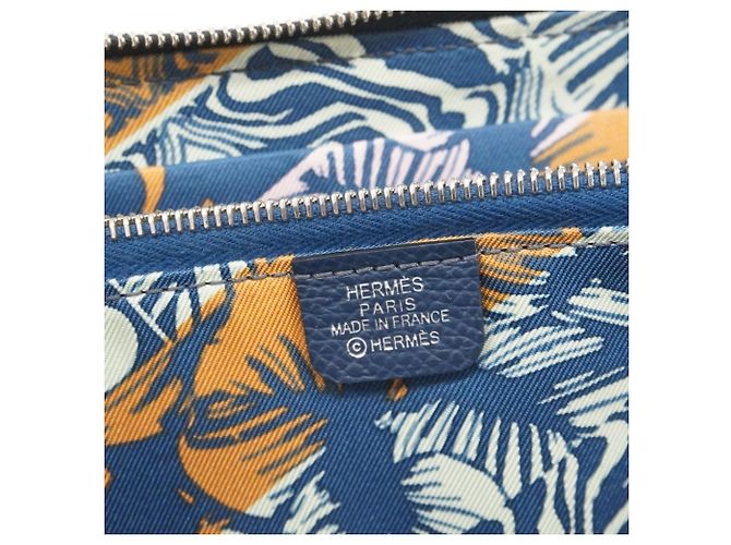 Hermès Azap Lang Wallet aus blauer Epsom-Leder - Ansicht 4