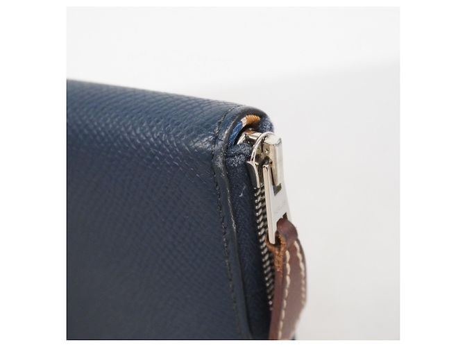 Hermès Azap Lang Wallet aus blauer Epsom-Leder - Ansicht 5