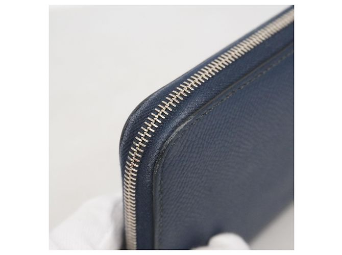 Hermès Azap Lang Wallet aus blauer Epsom-Leder - Ansicht 6