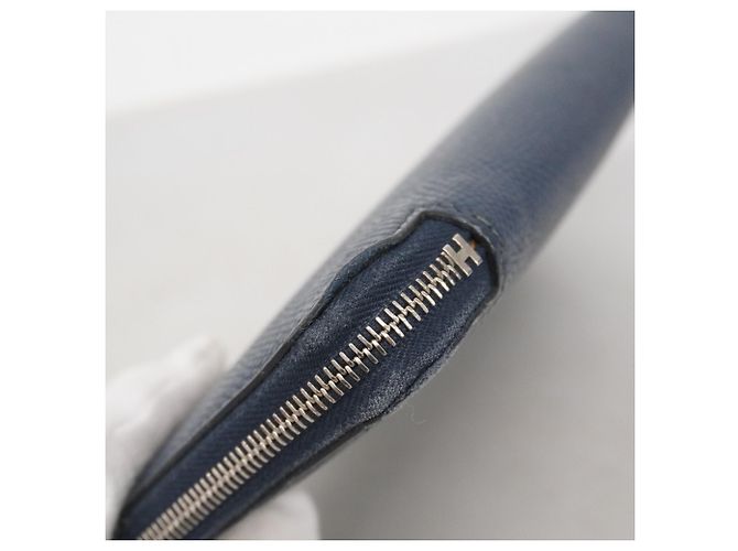 Hermès Azap Lang Wallet aus blauer Epsom-Leder - Ansicht 7