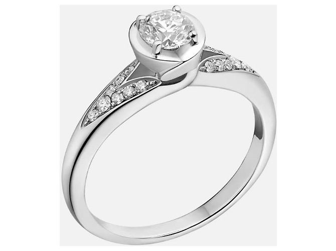 Bulgari Incontro d’Amore Diamantring aus Platin Größe 54 Silber - Ansicht 2