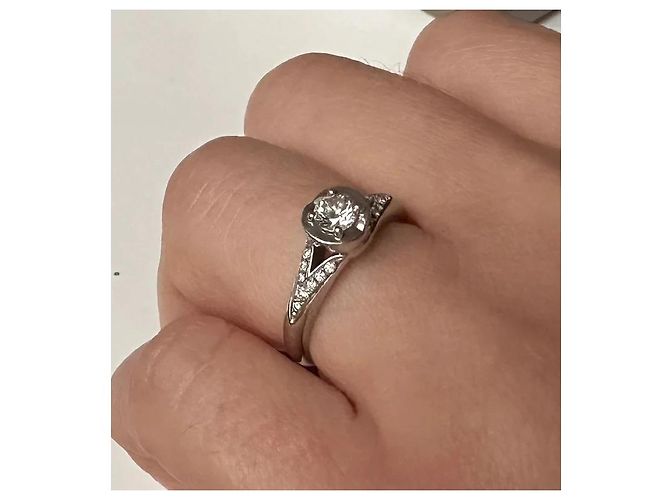 Bulgari Incontro d’Amore Diamantring aus Platin Größe 54 Silber - Ansicht 8