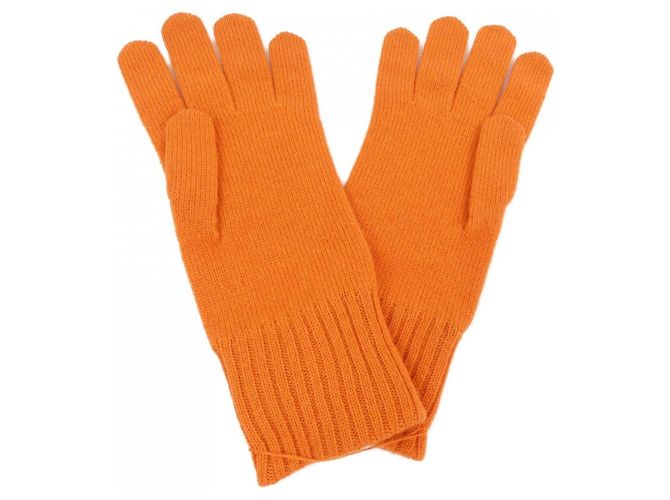 Warme Cashmere-Handschuhe von Hermès Orange - Ansicht 2
