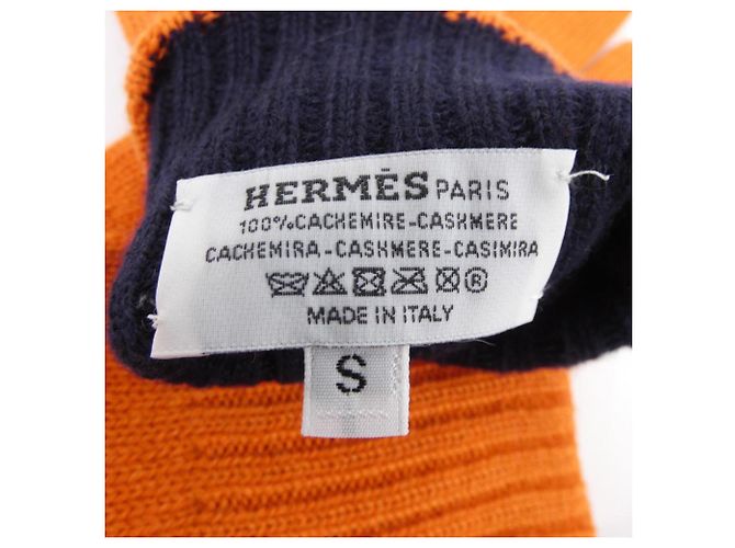 Warme Cashmere-Handschuhe von Hermès Orange - Ansicht 3