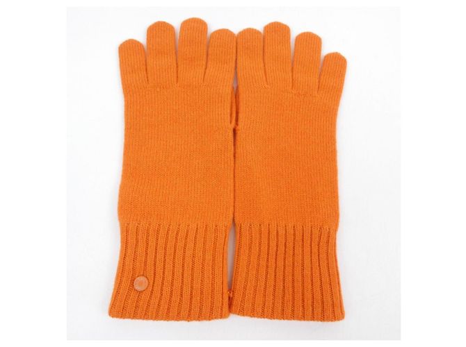 Warme Cashmere-Handschuhe von Hermès Orange - Ansicht 5