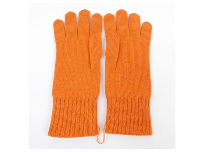 Warme Cashmere-Handschuhe von Hermès Orange - Ansicht 6