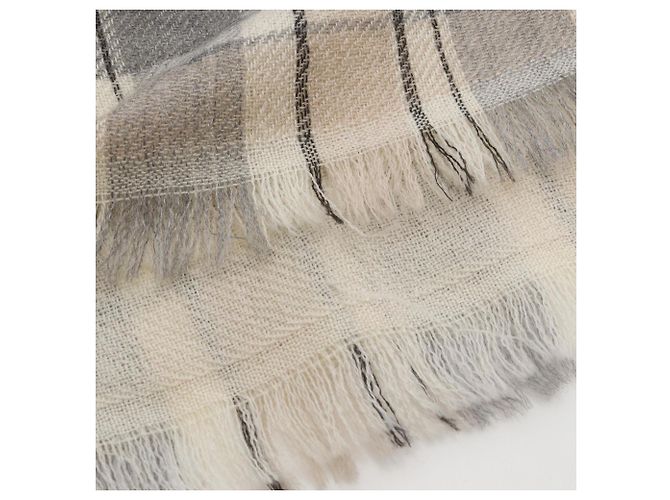 Stola in cashmere Chanel grigia e avorio Marrone Crudo - vista 3