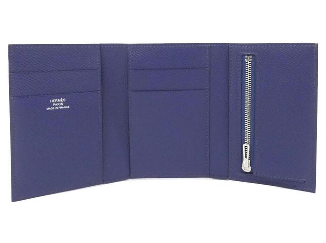 Cartera Hermès Bearn Combination Verso Azul Beige - vista 4