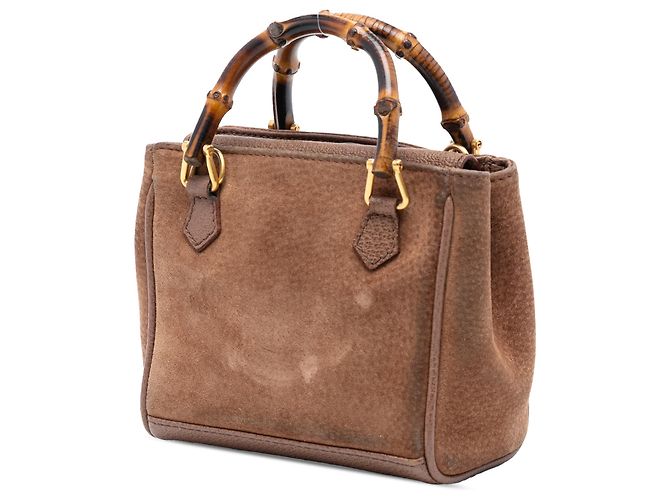 Bamboo Borsa mini in suede marrone Gucci con bambù - vista 2