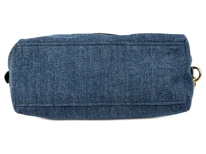 Pochette da polso in denim blu con logo ricamato Miu Miu - vista 3