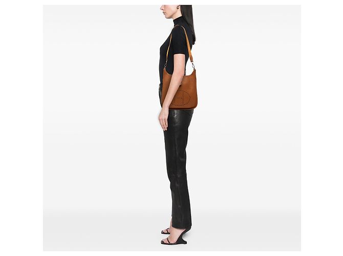 Hermès Evelyne II 29 in pelle Clemence marrone - vista 7