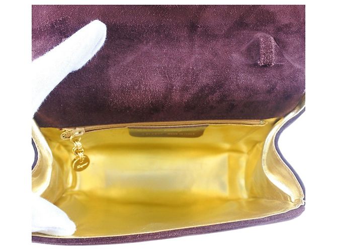 Salvatore Ferragamo Bolso de cadena de ante marrón Ferragamo Castaño Marrón oscuro - vista 4