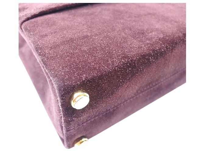 Salvatore Ferragamo Bolso de cadena de ante marrón Ferragamo Castaño Marrón oscuro - vista 8