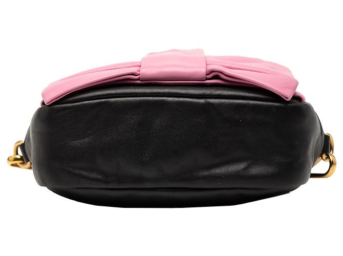 Bow Prada Crossbody Fiocco em Nappa Preto com Laço - vista 3