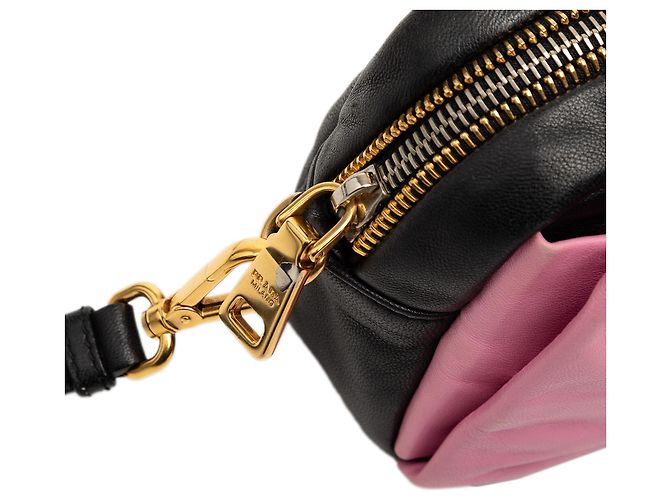 Bow Prada Crossbody Fiocco em Nappa Preto com Laço - vista 6