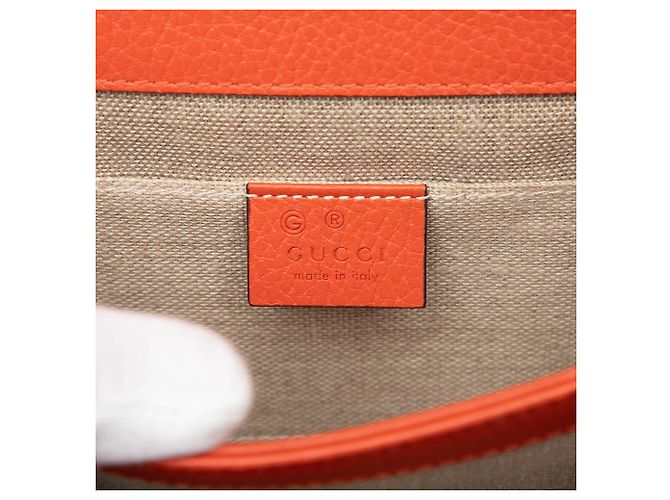 Gucci Arancione Piccolo Dollar in Pelle di Vitello Interlocking G Crossbody - vista 5