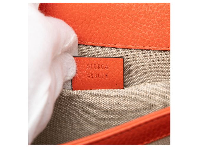 Gucci Arancione Piccolo Dollar in Pelle di Vitello Interlocking G Crossbody - vista 6