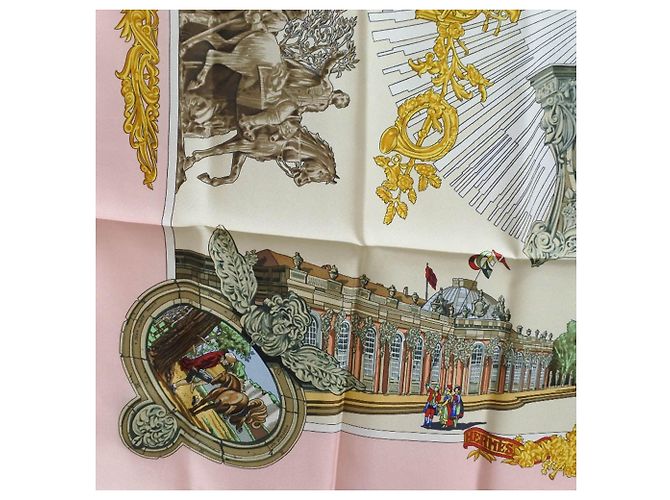 Bufanda de seda Sanssoucy rosa Hermès 90 - vista 4