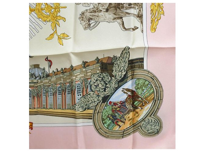 Bufanda de seda Sanssoucy rosa Hermès 90 - vista 5