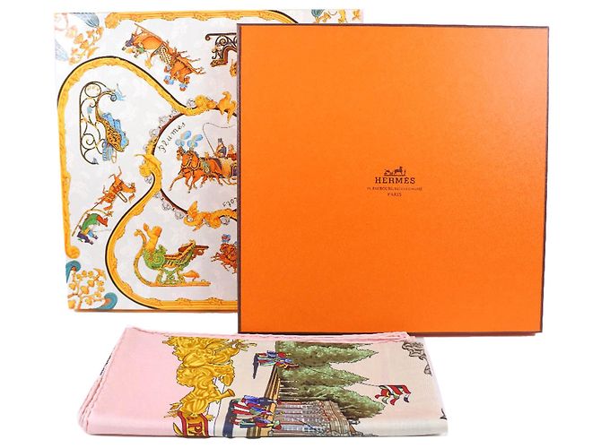 Bufanda de seda Sanssoucy rosa Hermès 90 - vista 6