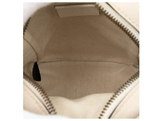 Gucci Mini Crossbody in Pelle Grana Bianca con Logo Bianco - vista 4