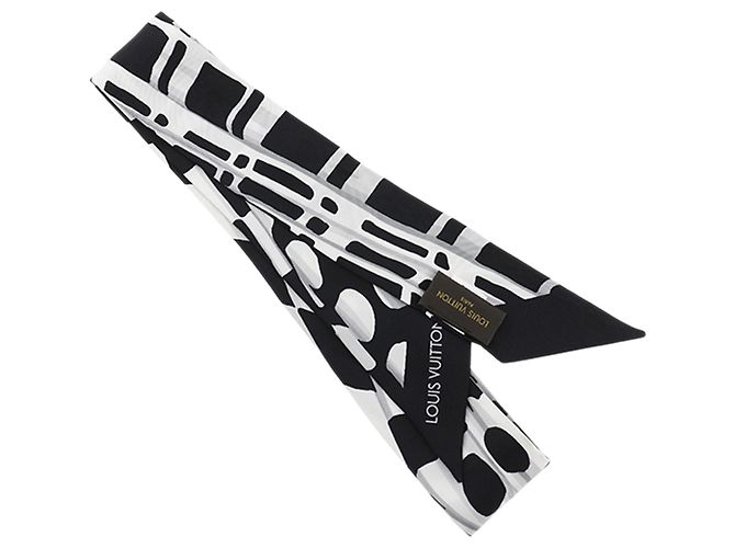 Bufanda de seda negra estampada Louis Vuitton - vista 2