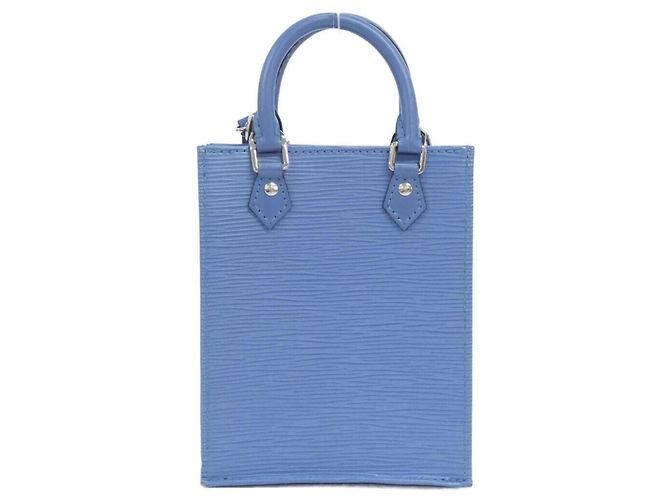 Borsa Louis Vuitton Epi Petite Sac Plat M80167 Blu - vista 2