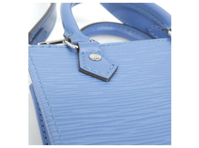 Borsa Louis Vuitton Epi Petite Sac Plat M80167 Blu - vista 4