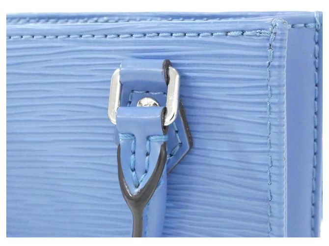 Borsa Louis Vuitton Epi Petite Sac Plat M80167 Blu - vista 5