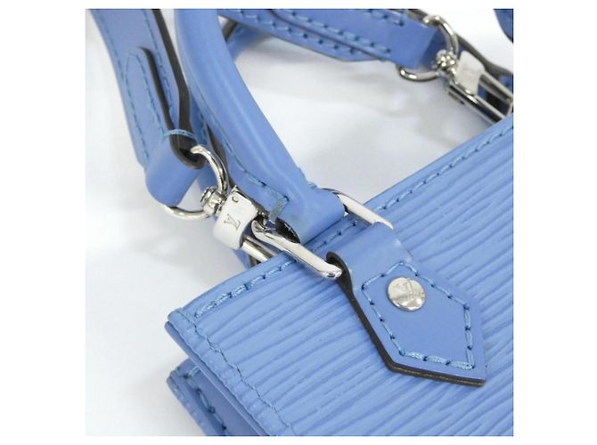 Borsa Louis Vuitton Epi Petite Sac Plat M80167 Blu - vista 6