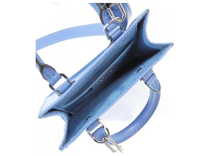Borsa Louis Vuitton Epi Petite Sac Plat M80167 Blu - vista 8