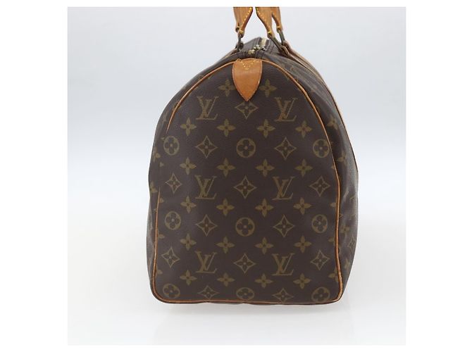 Borsa Keepall Louis Vuitton in tela Monogram 45 Marrone - vista 4