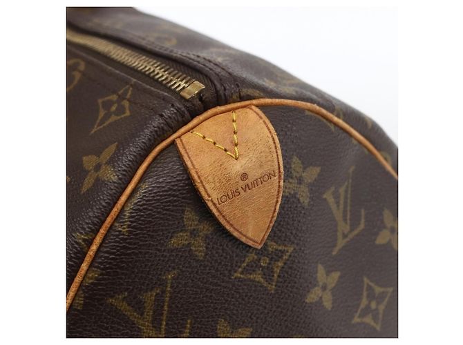 Borsa Keepall Louis Vuitton in tela Monogram 45 Marrone - vista 6