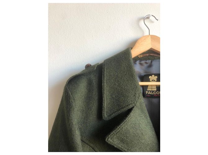Autre Marque Falcon Lodenwollmantel tannengrün - Ansicht 5