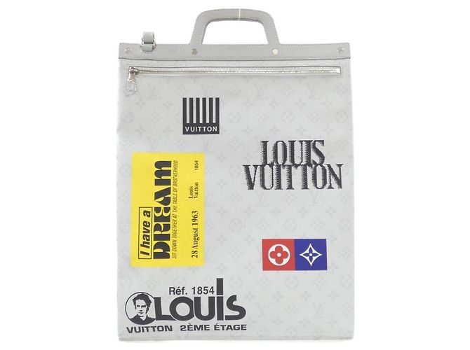 Slender Bolso tote vertical plano con logo Monogram Louis Vuitton Blanco - vista 2
