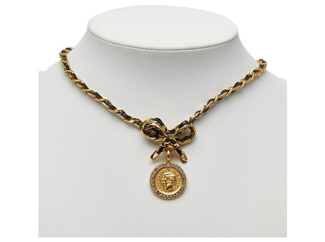 Timeless Collana in nastro con moneta vintage di Chanel Nero - vista 7
