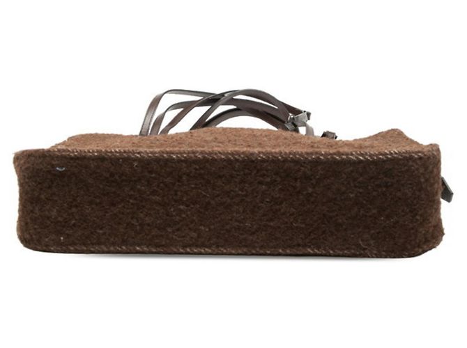 Borsa in pelle marrone Chanel - vista 3