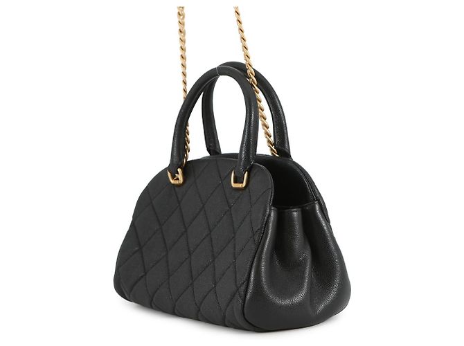 Bowling Schwarze Matelassé Schultertasche Chanel - Ansicht 2