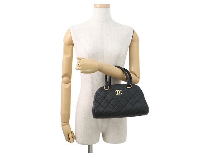 Bowling Schwarze Matelassé Schultertasche Chanel - Ansicht 4